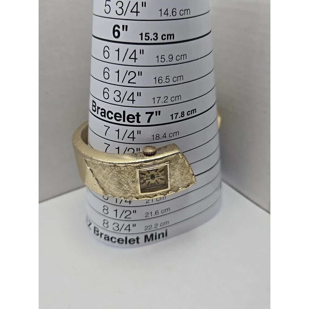Vulcain Medana Pamela Bangle Watch Swiss 17 Jewels West Germany Gold Tone Ladies